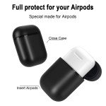 Wholesale AirPods Wireless Charging Cover Case Hard Silicone Protective Skin for Airpods (Black)